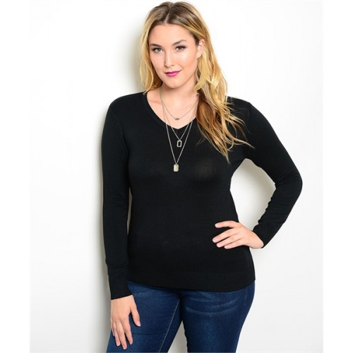 BLACK PLUS SIZE SWEATER 